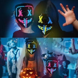 Mask, Halloween LED Mask, 2 Pcs, for Festival Cosplay,  Halloween Costume, Masquerade Parties - 1 of 4