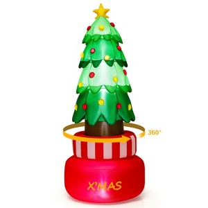 Tangkula 8FT Tall Christmas Inflatables LED Lighted Xmas Inflatable Rotating - 1 of 4