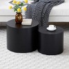 VYNXARIA Round Coffee Table Set of 2, Nesting Coffee Tables for MDF with veneer .for living room,office,bedroom,Natural, 4Colors BLACK - 2 of 4