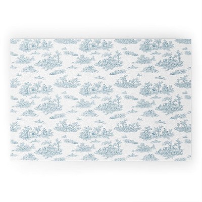 Evanjelina & Co Toile De Jouy Duck Egg Blue 36" x 24" Welcome Mat - Society6