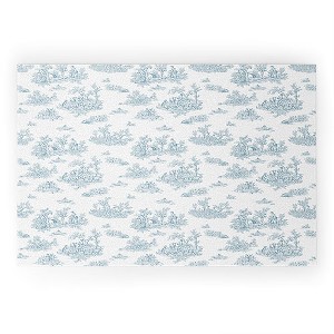 Evanjelina & Co Toile De Jouy Duck Egg Blue 36" x 24" Welcome Mat - Society6 - 1 of 3
