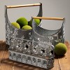 Sullivans Set of 2 Flower Trug Vase With Handles 7"H & 8"H Silver - 4 of 4