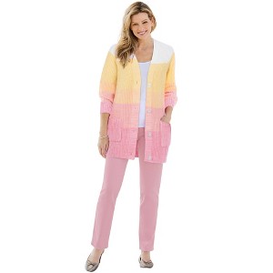 Woman Within Ombre Shaker Cardigan - 1 of 4