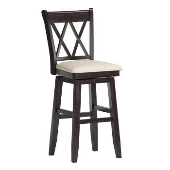 29" South Hill Double X Back Wood Swivel Height Barstool - Inspire Q