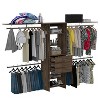 APRILSOUL Dark Walnut Adjustable Closet System, 69in-118in Wide, 4 Hanging Rods, 3 Drawers, 5 Shelves, FSC Certified - 3 of 4