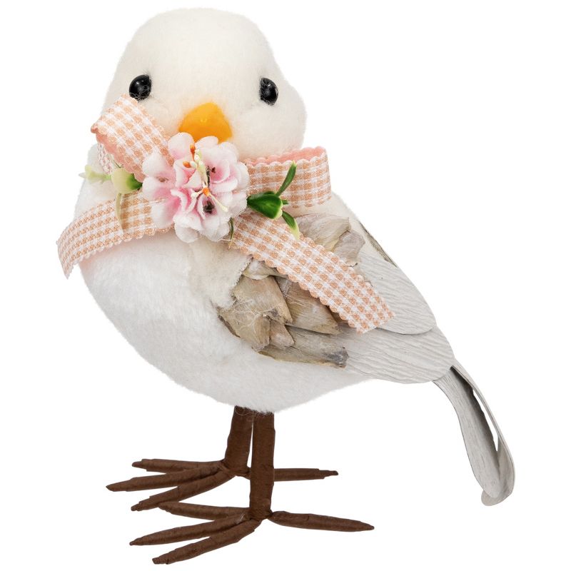 Northlight Plush Bird with Gingham Bow Easter Figurine - 7" - Beige, 1 of 6