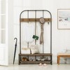 Boraam Annie Hall Tree Natural: Modern Entryway Organizer with 5 Hooks, Wood Frame, Adult Assembly Required - 2 of 4