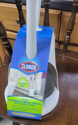 Clorox Toilet Plunger & Bowl Brush Set w/ Caddy – 2-in-1 Bathroom Cleaning  Tools