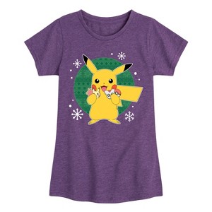 Girls' - Pokémon - Official Cookie Taster Fitted Short Sleeve Graphic T-Shirt - 1 of 4