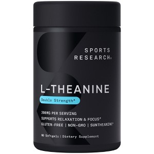 Sports Research L-theanine, 200 mg, 60 Softgels, Sports Nutrition Supplements - 1 of 4