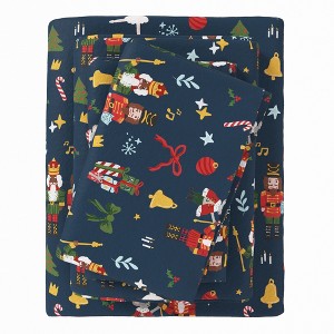 100% Cotton Christmas Flannel Sheets - Great Bay Home - 1 of 4