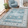 Elegant Persian Flower Chenille Rug, Foldable & Washable, Non-Slip, Kid & Pet Friendly, Lightweight for Versatile Spaces - 4 of 4