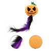 Unique Bargains Smirking Pumpkin Cat Teaser Toys with Feather Orange Purple 1 Pc - image 3 of 3