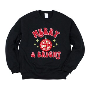 Simply Sage Market Women's Graphic Sweatshirt Merry and Bright Disco Ball - 1 of 4