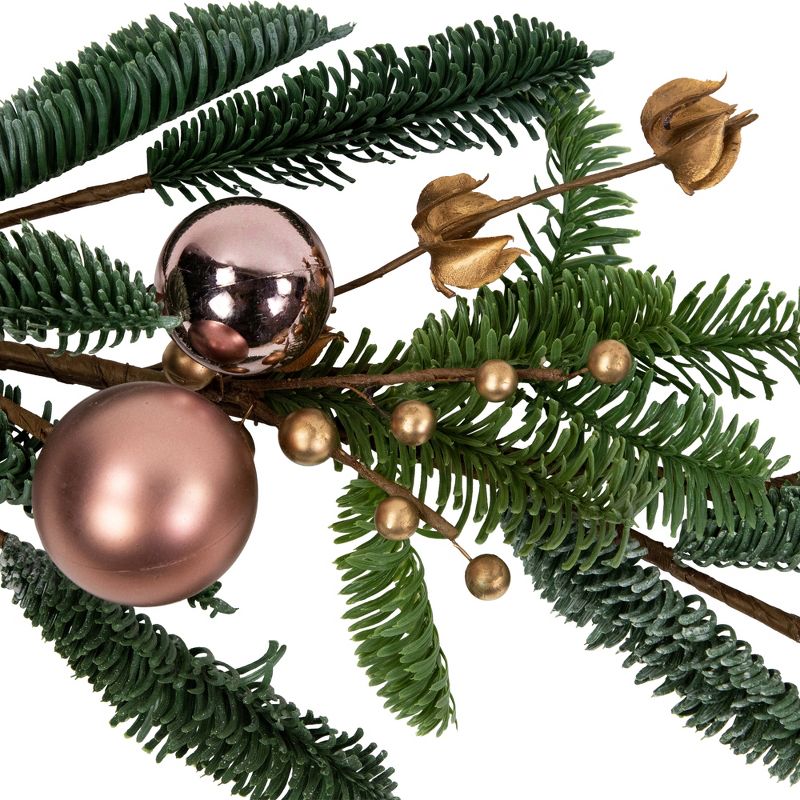 Northlight 6' Rose Gold Ball Ornaments Artificial Christmas Garland, Unlit, 4 of 10