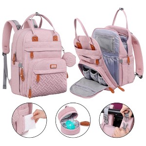 BabbleRoo Diaper Bag Backpack Stylish Hands-Free Baby Bag with Changing Pad, Stroller Straps & Water-Resistant - 1 of 4