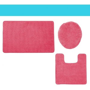Ben&Jonah Elegant 3 Piece Bath Rug Set Elegant 1 Bath Rug (18" x 30"), 1 Contour Mat and 1 Toilet Seat Cover (APX 18" x 18") - 1 of 4