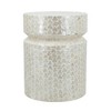 HDZNVF 14x14x18 inch Round Wooden Accent End Table with White Finish - 4 of 4