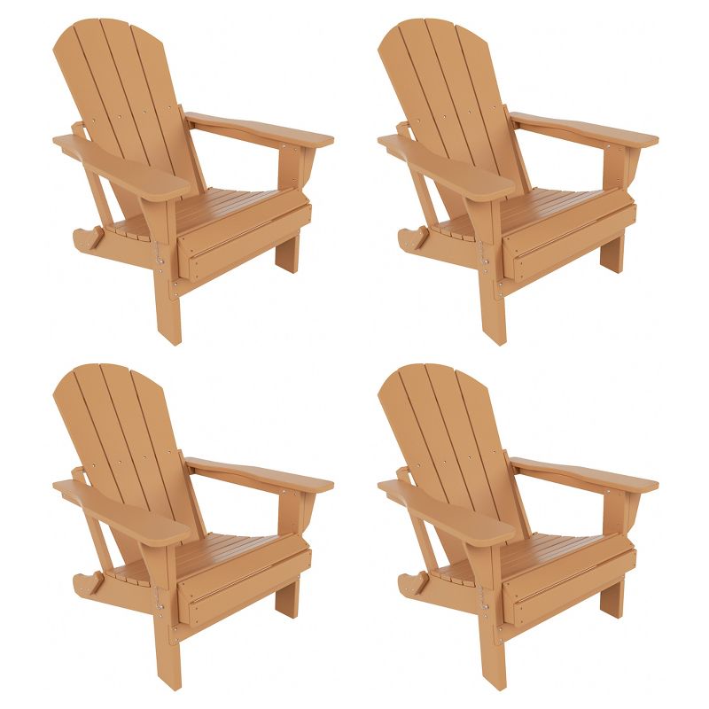 WestinTrends Malibu HDPE Outdoor Patio Folding Poly Adirondack Chair (Set of 4), 3 of 6