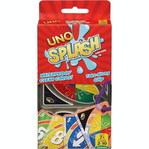 UNO Flip! Splash Card Game for Kids, Adults & Family Night with  Water-Resistant Double-Sided Cards