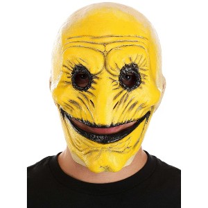 HalloweenCostumes.com One Size Fits Most   Smiley Latex Adult Mask | Scary Halloween Masks, Black/Yellow - 1 of 4