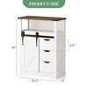Small Sideboard Buffet Cabinet, Modern Farmhouse Kitchen Storage Cabinet with Sliding Barn Door & 3 Drawer - 3 of 4