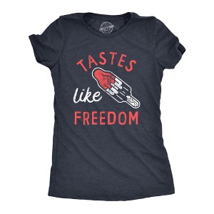 Womens Tastes Like Freedom T Shirt Funny Cool Fourth Of July Party Popsicle Tee For Ladies - Crazy Dog Women's T Shirt - 1 of 4
