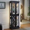 FURNIinspire Utility Storage Cabinets Elegant Glass Curio Display Cabinet, 6 Tier Decorative Display Shelf with Glass Door, Black, 12.2"*24.21"*71.26" - 2 of 4