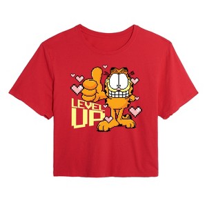 Women's - Garfield - Level Up Your Life Cropped Graphic T-Shirt - 1 of 4