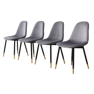 NicBex Dining Chair Set of 4 Contemporary Upholstered Fabric Kitchen Dining Room Chair with Metal Legs