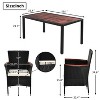 Yami 7-Piece Patio Dining Set, Garden PE Rattan Dining Table and Chairs Set with Cushions, Acacia Wood Tabletop, Outdoor Furniture - Maison Boucle - 4 of 4