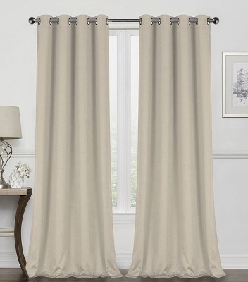 GoodGram 2 Pack Hotel Thermal Grommet 100% Blackout Window Curtain Panels