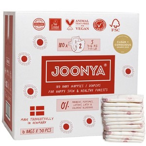Joonya Baby Diapers - Bulk-Saver Carton, Non Toxic, Eco-Friendly, High Absorbency, Overnight Use, Ultra Slim & Soft - Made in Denmark - 1 of 4