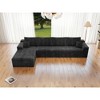 131.9"68.9" Plush Corduroy 4-Piece Modular Sectional Sofa with No Assembly Required and Comfortable Chaise Lounge - 4 of 4