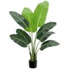 Fake Banana Tree Plant with Pot - Artificial Tree Bird of Paradise, Faux Plant for Home ＆Office Decoration - 3 of 4