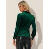 INSPIRE CHIC Women's Vintage Solid Gothic Velvet Dressy Bow Tie Neck Business Shirt - 3 of 4