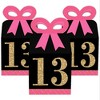 Big Dot of Happiness Chic 13th Birthday - Pink, Black and Gold - Square Favor Gift Boxes - Birthday Party Bow Boxes - Set of 12 - image 2 of 4