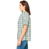 Woman Within Plus Size Petite Short-Sleeve Button Down Seersucker Shirt - 4 of 4