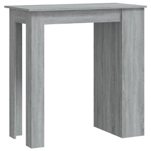 vidaXL Space-Saving Bar Table with Wine Storage Rack, Modern Design in Gray Sonoma - Made of Engineered Wood, Ideal for Small Spaces or Limited Areas - 1 of 4