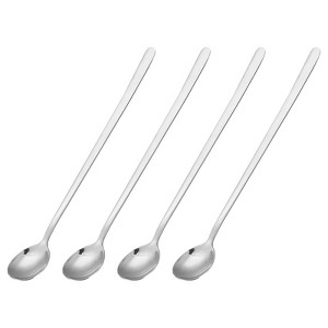 Unique Bargains Reusable Stainless Steel Long Handle Spoons for Stirring Cocktail 4 Pcs - 1 of 4