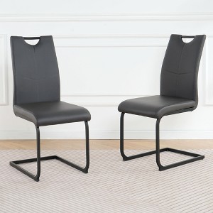 Sapphtopaz Modern Simple Dining Chairs Set, Faux Leather Padded Seat Kitchen Chairs with Chrome Metal Legs for Dining Room, Kitchen - 1 of 4