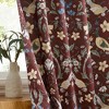 HLC.ME Florence Floral & Birds Back Tab Rod Pocket - Light Blocking Darkening Window Curtains, Set of 2 - 3 of 4