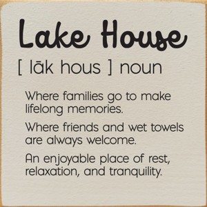 Slickblue Lake House Wood Wall Sign – Rustic 7x7 Décor – Family, Friends & Relaxation Quote, Color Options - 1 of 3