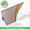 NutriChef 15” Non Stick Cookie Sheet, Large Gold Commercial Grade Restaurant Quality Carbon Steel Bakeware with Blue Silicone Handles - 4 of 4