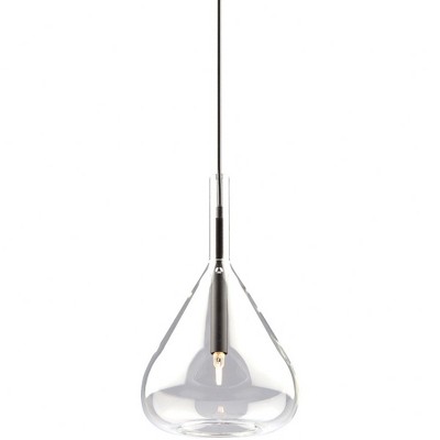 Black and Clear Glass Contemporary Pendant Light