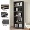 MAYEERTY Freestanding 5-Shelf Wood Bookshelf with Adjustable Shelves for Home Office, Gray - 4 of 4