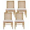 Christopher Knight Home Briar Upholstered Dining Chair with Cane Back and Rubber Wood Legs (Set of 4) - 2 of 4