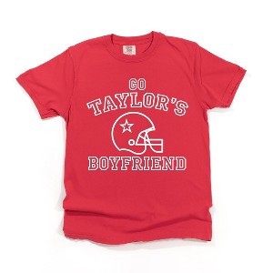 Simply Sage Market Women's Go Taylor's Boyfriend Varsity Short Sleeve Garment Dyed Tee - 1 of 4