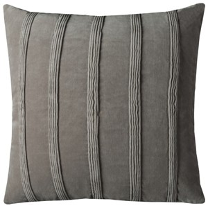 Grey Pin Tuck Stripes Throw Pillow - Rizzy Home, Gray