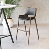 Zuo Modern Desi Barstool, Set Of 2, 39" High Black Faux Leather Seat With Walnut Finish Steel Frame - 2 of 4